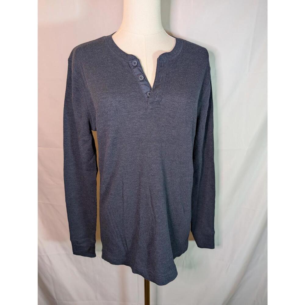 Old Navy Men's Long Sleeve Henley Shirt Charcoal Grey Size Small